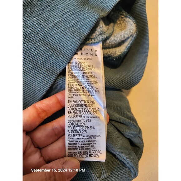 Billabong OD Pop Green Sweatshirt size Small - Picture 7 of 8